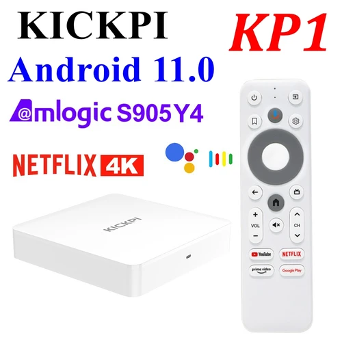 KICKPI KP1 TV 박스 구글 넷플릭스 인증, 안드로이드 11, Amlogic S905Y4, 2GB 32GB, 4K 음성 AV1, 1080P HD, 5G 와이파이, BT5.0, 안드로이드 TV  Best5