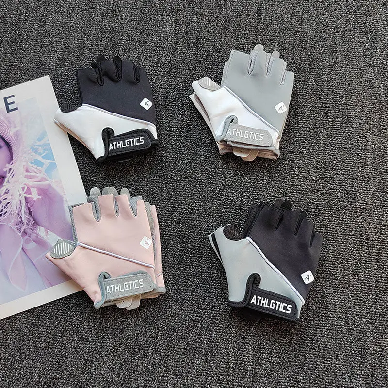 Rutschfeste Trainingshandschuhe für Frauen, Gepolsterte Halbfinger-Fitnesshandschuhe, für Gewichtheben, Radfahren & Klimmzüge
