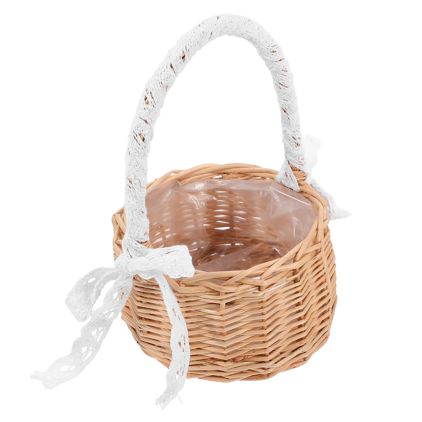 

Wedding Flower Girl Basket Hand Woven Storage Baskets Rattan Petal Gift Decorative Lightweight Compact Modern Farmhouse Style