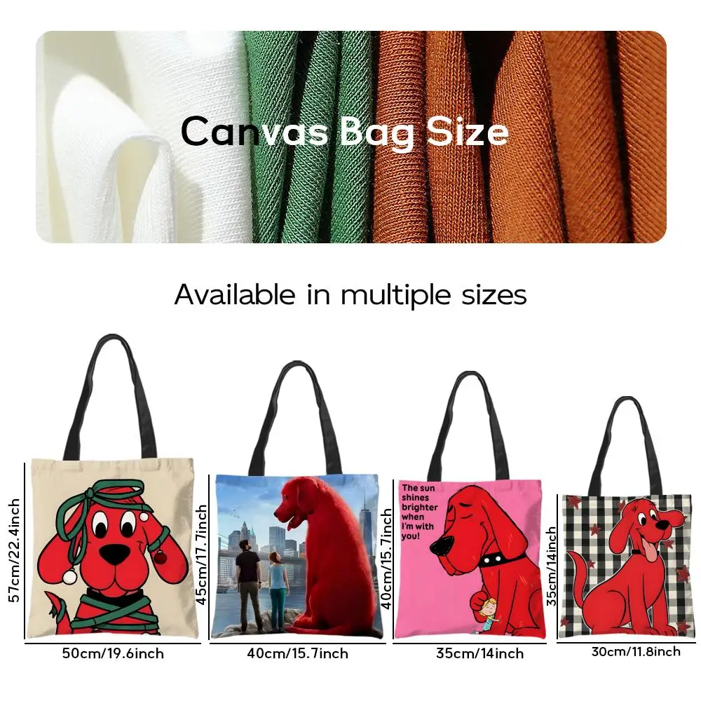 Storage Bags Tote Bag Travel Summer Beach Shoulder Bag Reusable Grocery Shopping Bag Comic Cartoon C-Clifford the Big Red Dog 2 - view 2