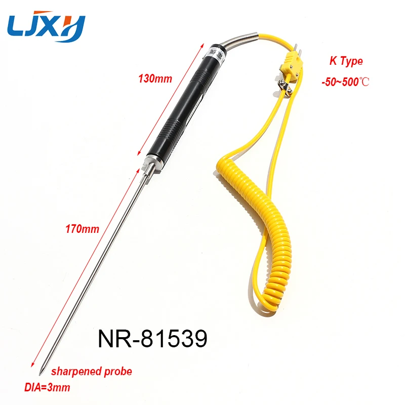 LJXH K-type Surface Hand-held Thermocouple Thermometer Flat /Sharpened /Netlike /Sheet NR-81530/81539/81531A/81531B -50~500℃