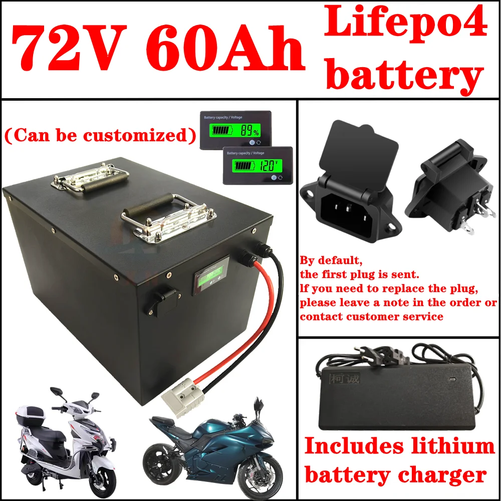 72V 60Ah 60 Ah 60A lithium lifepo4 Rechargeable battery pack deep cycle 3000W 5000W 6000W for Electric Vehicles golf cart