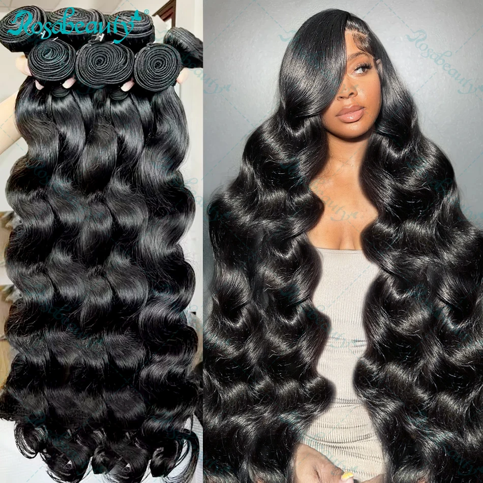 30 40 Inch Body Wave Human Hair  Extensions Brazilian Bundles 100% Human Hair 3 4 5 Bundles Natural Hair Bundles Fast Shipping