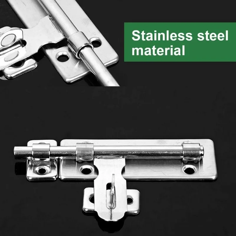 ชุดกลอนประตูสแตนเลสแบบลูกปืน 4 ชิ้น ขนาด 4 นิ้ว พร้อมตัวล็อคแบบกุญแจ สำหรับประตู หน้าต่าง ลิ้นชัก และตู้