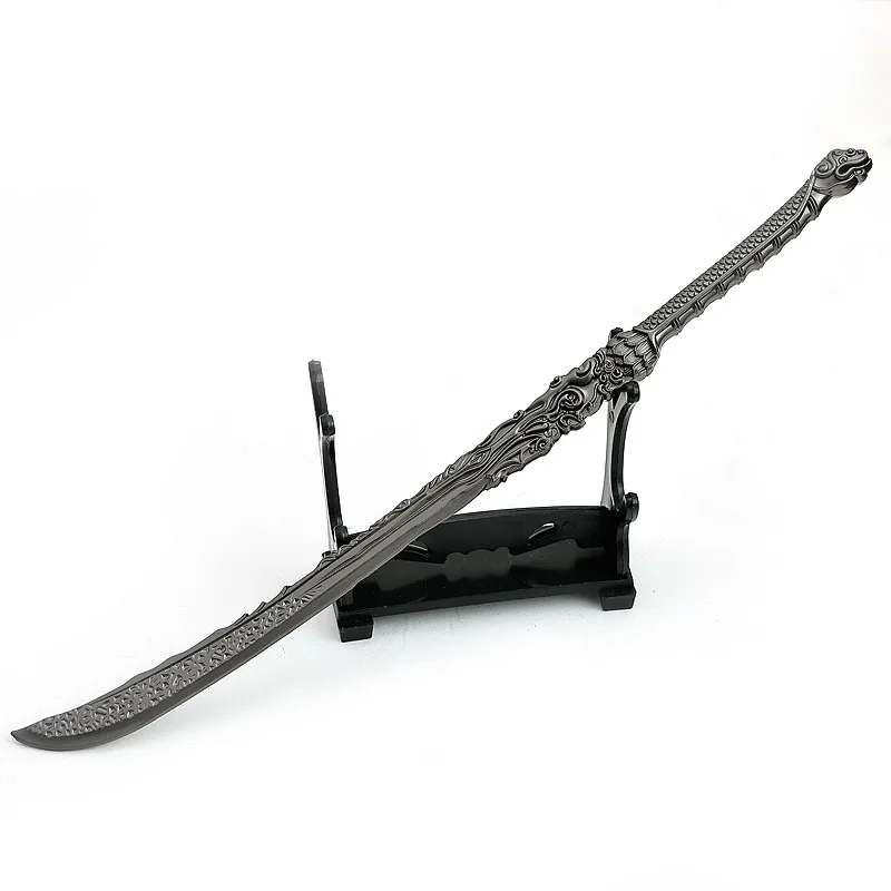中国の小説家映画周辺グッズ赤髪の幽霊剣22cmメタルクラフト武器モデルコレクタブルデスクオーナメント安全な男の子のおもちゃ