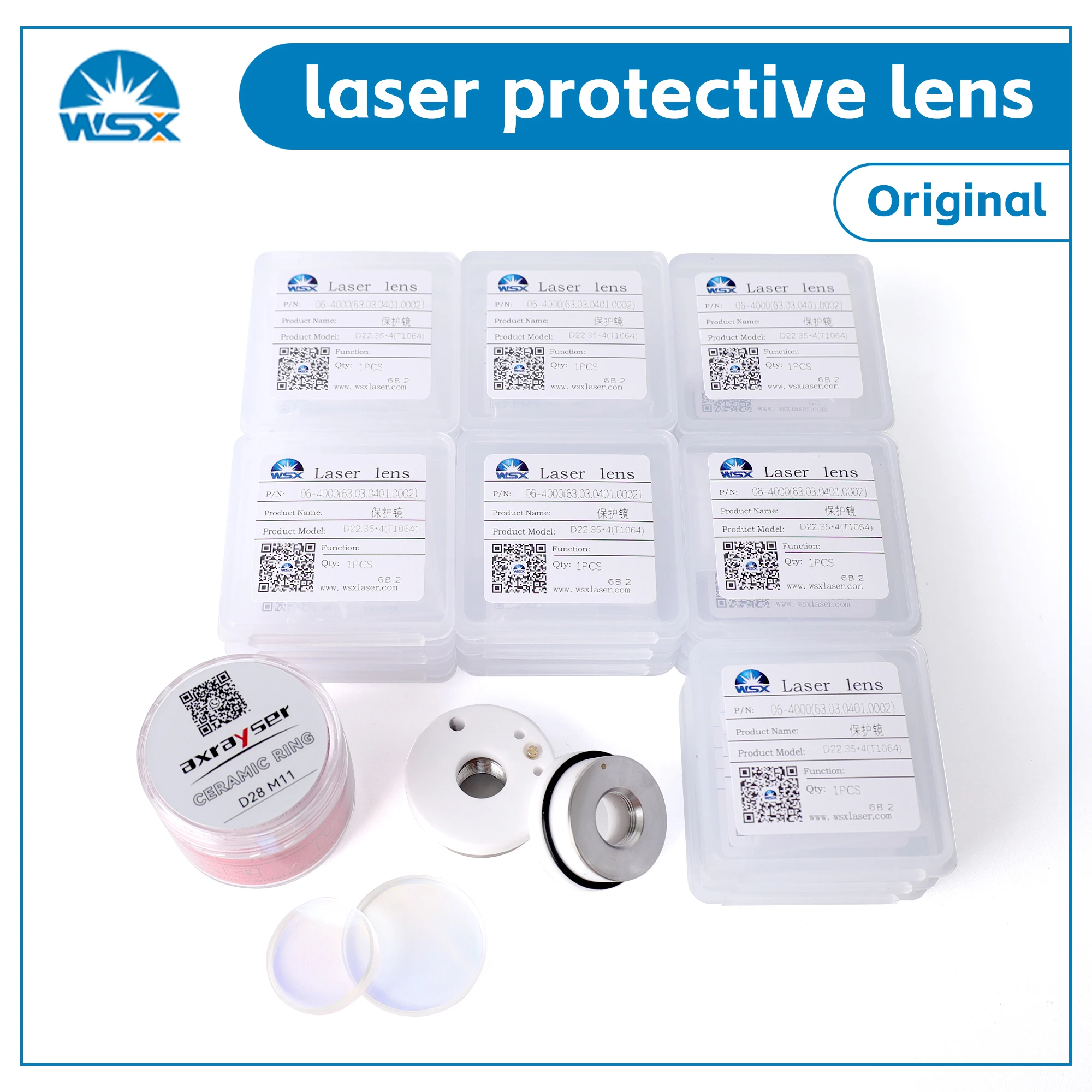 WSX-Original-D28/D32-Laser-Ceramic-Nozzles-Holder-20x3-32x2-Laser-Protective-Lens-For-WSX-Laser-Cutting-Machine