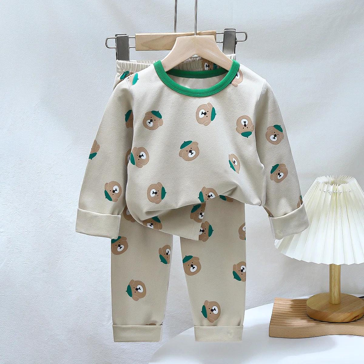 2-Piece Set Soft Cotton Pajamas Children Boys Girls Baby Spring Autumn Cartoon Long Sleeve Home Sleepwear Set 2-10Y