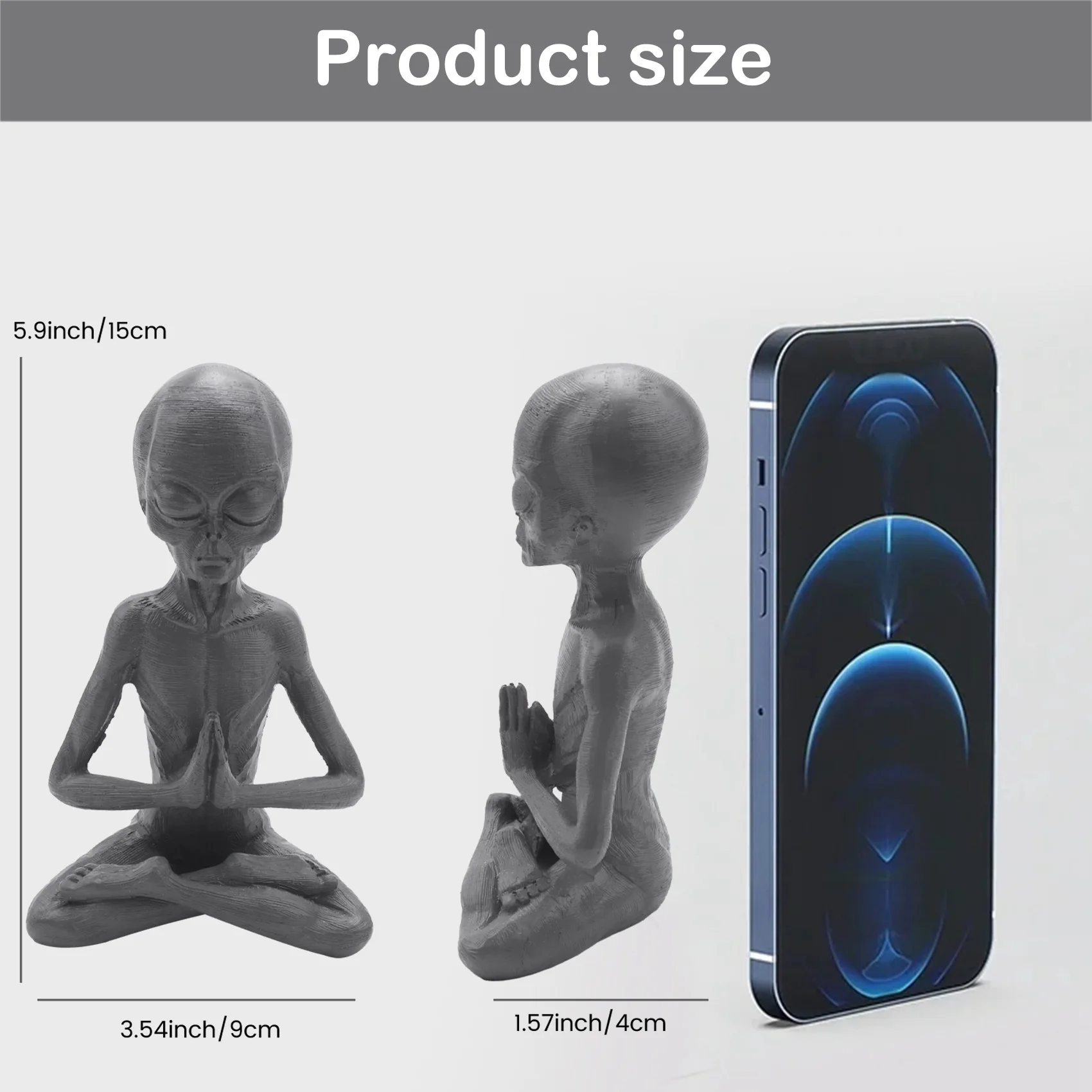 

Witchcraft Meditation Alien Statue Mini Resin Ornament Alien Garden Home Office Yard Art Decor For Indoor Outdoor-AT64