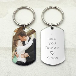 Personalized Photo Keychain Custom Picture Key Chain Customized Keyring Dogtag Keychain Double Sided Gift For Him Boyfriend Gift