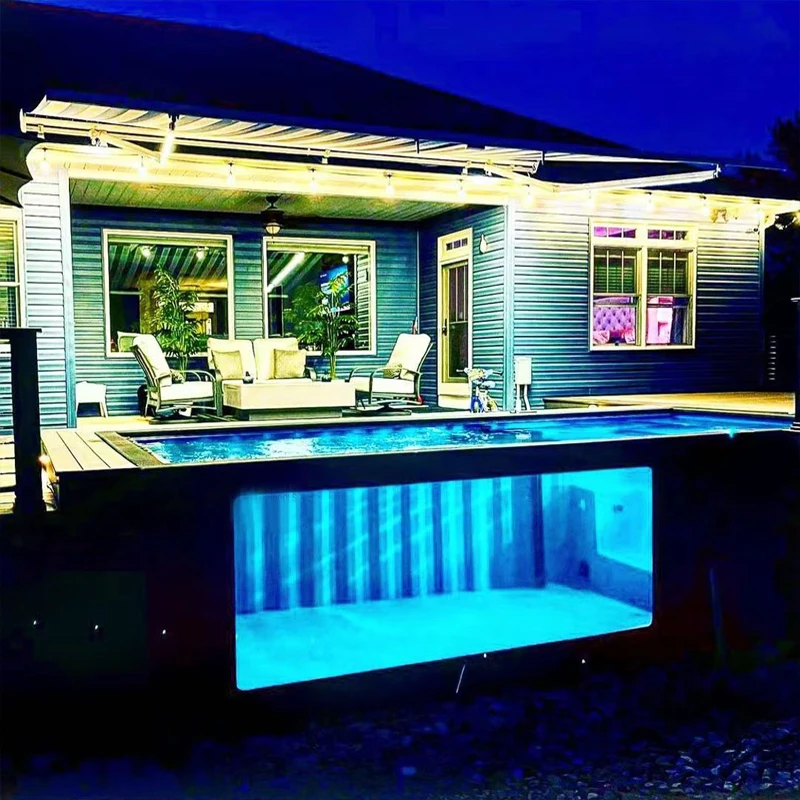 Modern Luxury Container Swimming Pool Steel Frame Outdoor Pool for Residential and Commercial Use