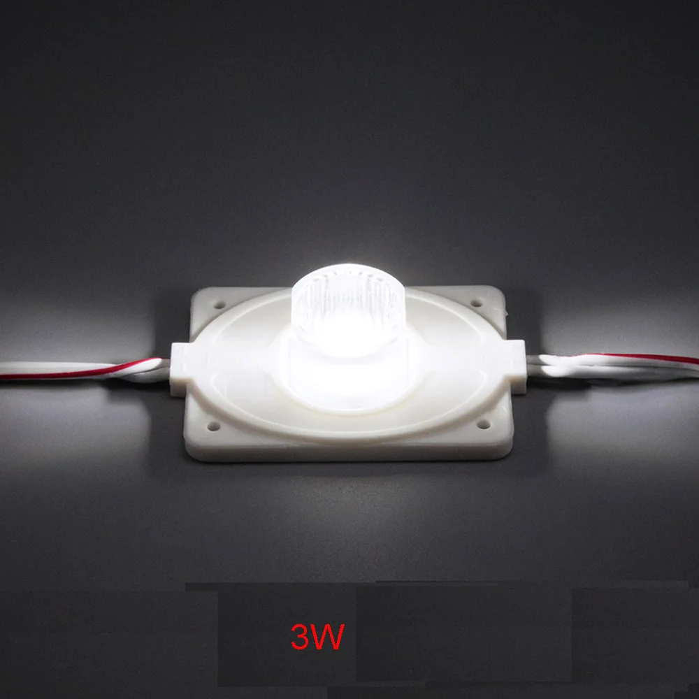 100pcs DC12V 3w high power Waterproof LED Module with injection len  (1LED, white, 3W) for Double-sided Lightbox high brightness