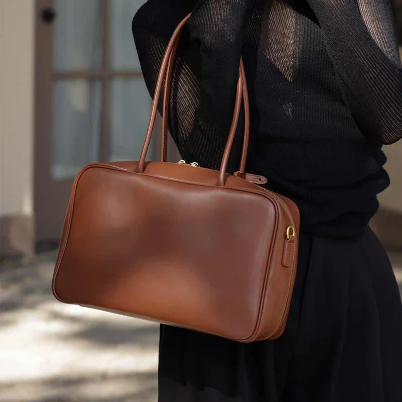 Cowhide Fashion Women Shoudler Coffe Bags Luxury Desiger Genuine Leather Large Ladies Crossbody Brown Bag Female Handbags Black