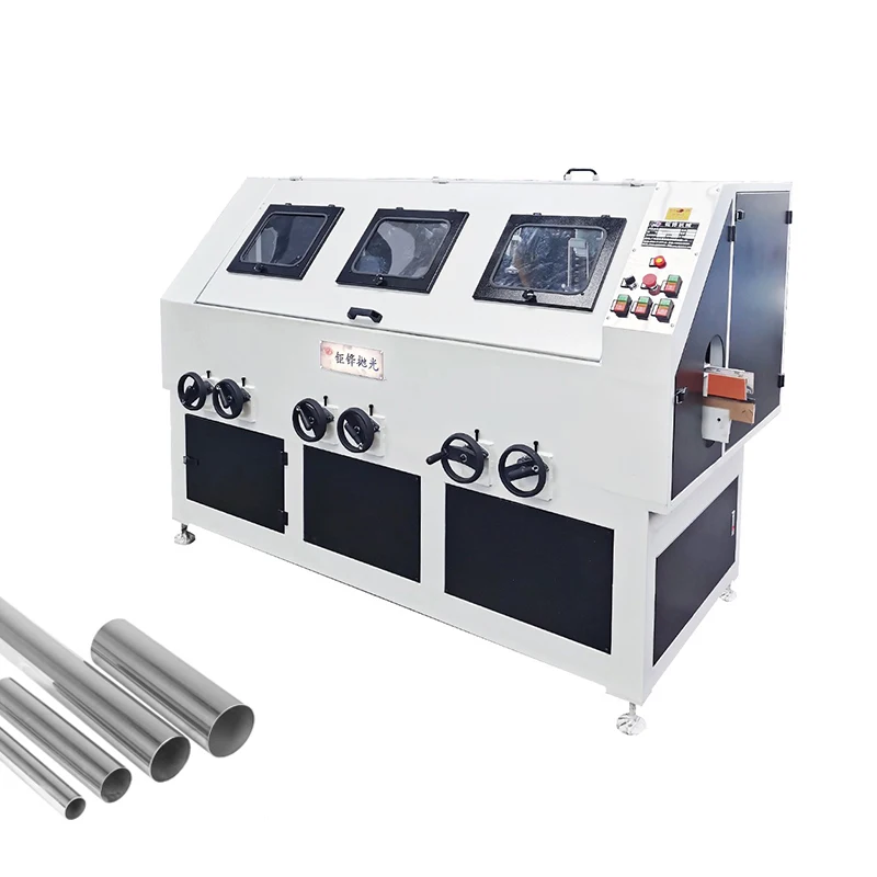 3 Heads Polish Tube Machine Finishing Stainless Steel Pipe Mirror Polishing Belt Sander Machine for Metal