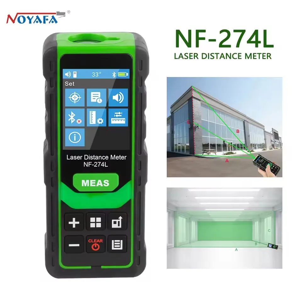 NOYAFA NF-274L Laser Rangefinder 100M Tape High Precision Laser Distance Meter Measure Length Area Volume Instrument