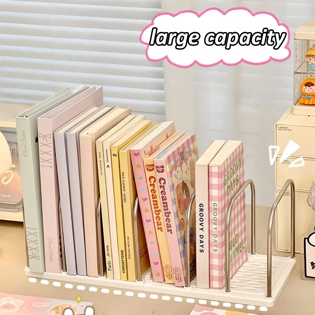 رف تخزين الكتب، منظم مكتب بسيط، رف كتب عمودي ذو سعة كبيرة لسطح المكتب لمدرسة منظمة النوم