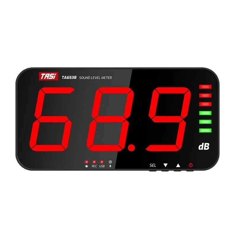 TA653A Wall‑Mount Sound Level Meter IP65 220V Built‑in Sensor Large LED Noise Test Detector