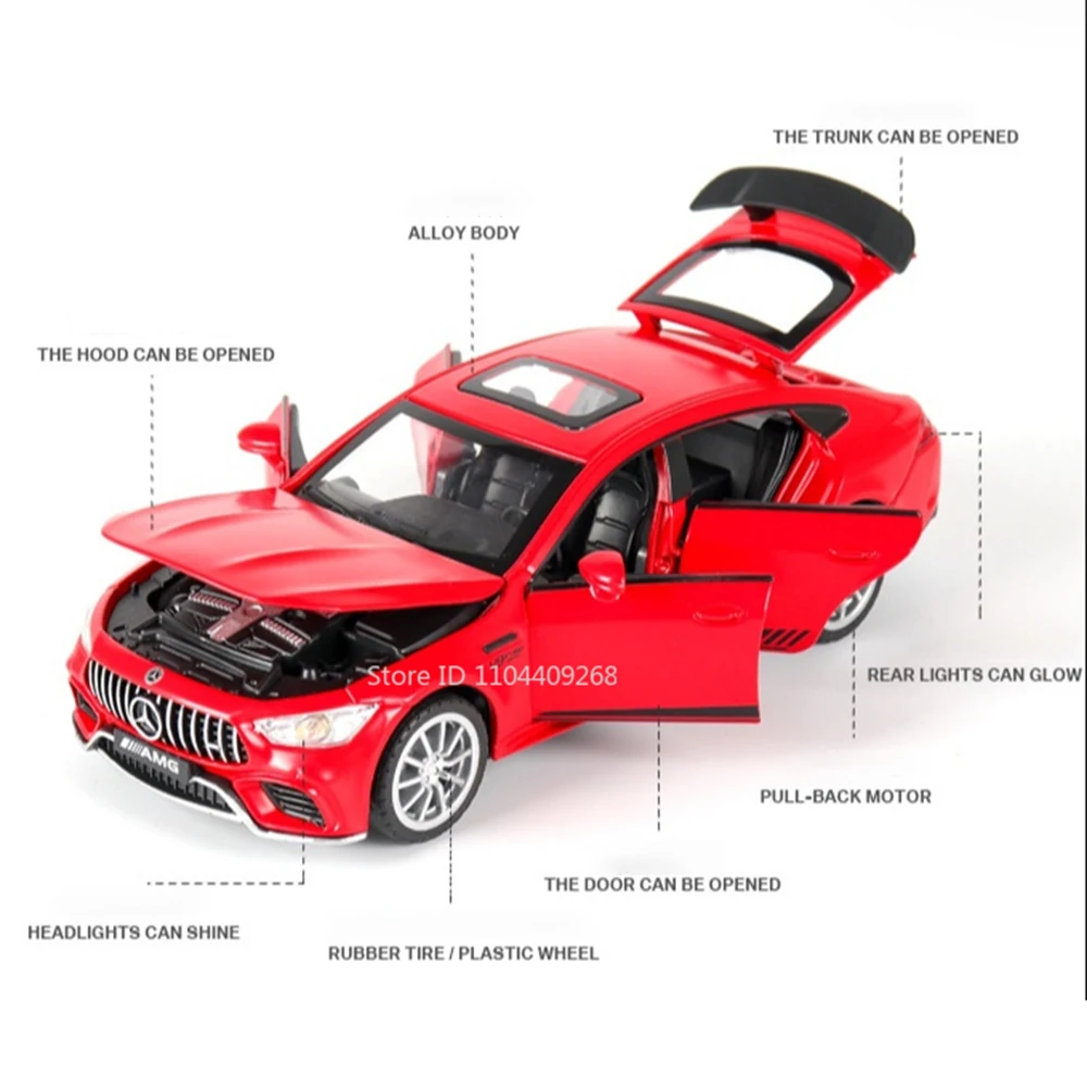 1:32 Schaal 300SL GT63 V8 Sportwagen Model Speelgoed Metalen gegoten Geluid Licht Trek Voertuigen Modellen Jongens hobby Ornamenten Geschenken