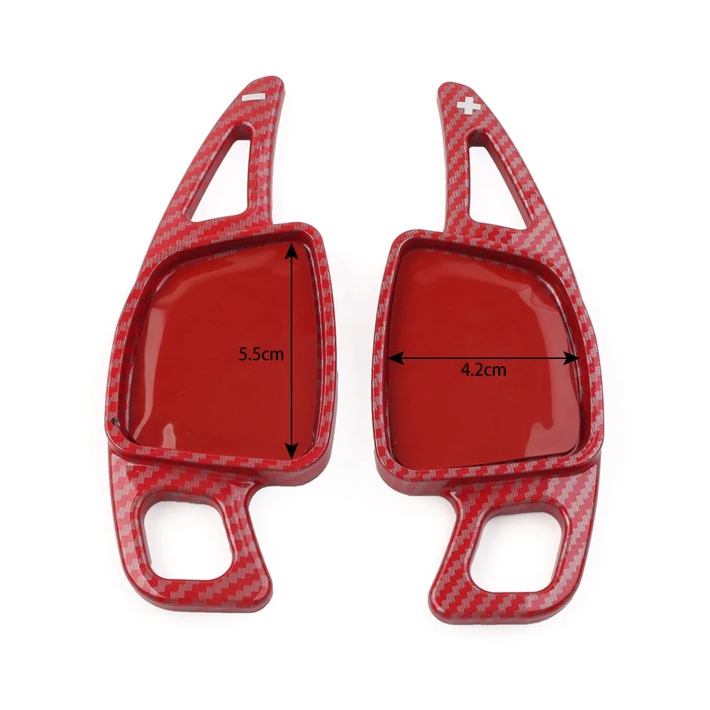 2Pcs/Set ABS Car Steering Wheel Shift Paddle Shifter Extension For Audi A3 A4 S4 A5 S5 A6 A7 Carbon Fiber Look