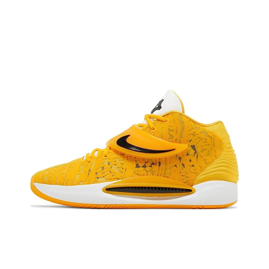 Nike KD 14 Basketball Shoes Men's Mid Top Yellow White DM5040-702
