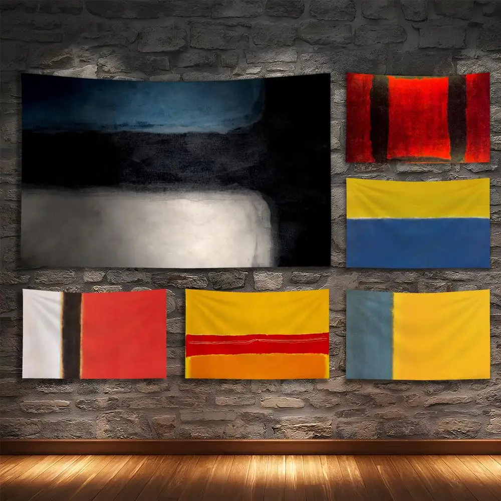 Mark R-Rothko ART Tapestry Custom Living Bedroom Party Dormitory Interior Wall Bohemian Decoration Attached Clip