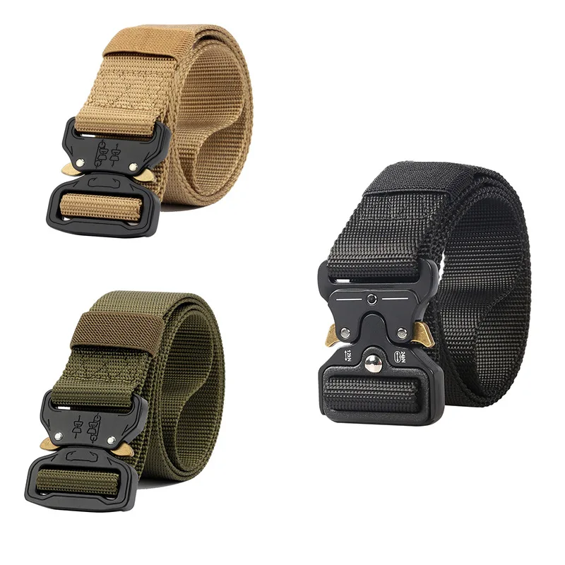 

New Military Tactical Belt Military Nylon Belt Metal Buckle Men's Belt Heavy Belt Police Hunting Training Accessories