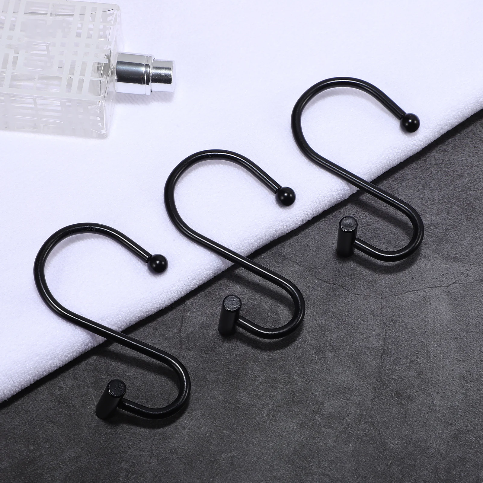 12 قطعة خطاف دش حديدي تصميم أنيق متعدد الاستخدامات يستخدم عمر طويل سهل التركيب ستائر الحمام أصحاب الستار عوائق #4