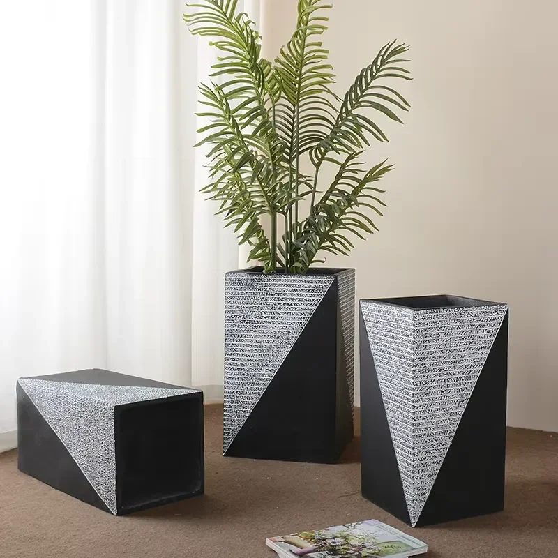 P43 Nordic Cylinder Style Cement Flowerpot Nordic Literature and Art Indoor Potted Concrete Pots Garden Cement Flower Pots