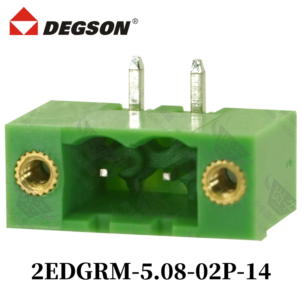 10 قطعة DEGSON 2EDGRM-5.0-04P-14-00ZH 2EDGRM-5.08 للتوصيل نوع PCB محطة كتلة موصل KF2EDGRM 2P ~ 12P MS hoenix