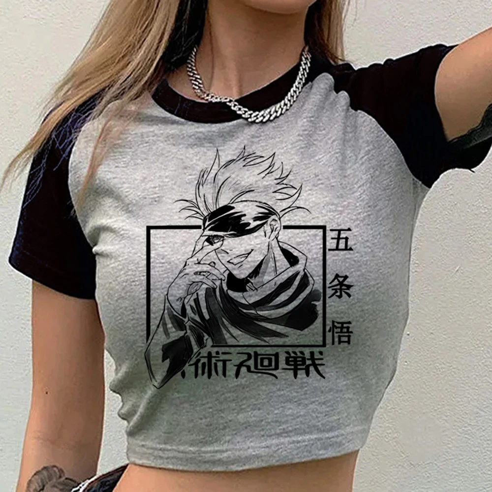 Jujutsu Kaisen crop top women scene  vintage graphic clearance sales harajuku top tees japanese anime summer gothic manga