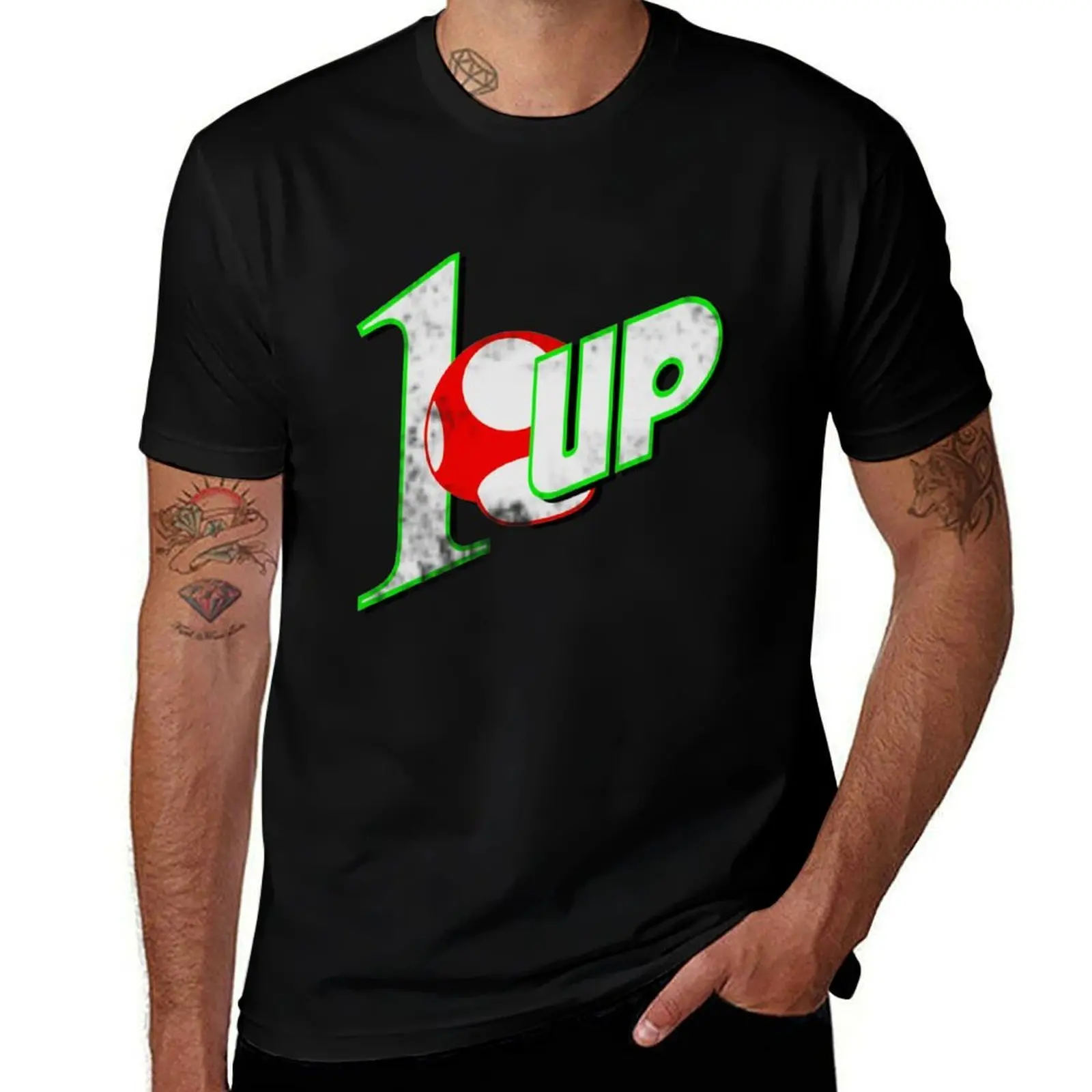 

1UP T-Shirt vintage graphic tee boys whites boys animal print quick-drying mens cotton t shirts