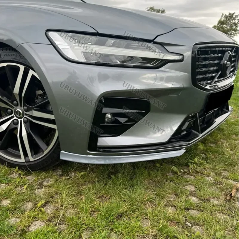 For Volvo NEW S60 V60 2021-2025 2Pcs Front Bumper Lip Car Accessories Splitter Body Kit Spoiler Diffuser Gloss Black view 4