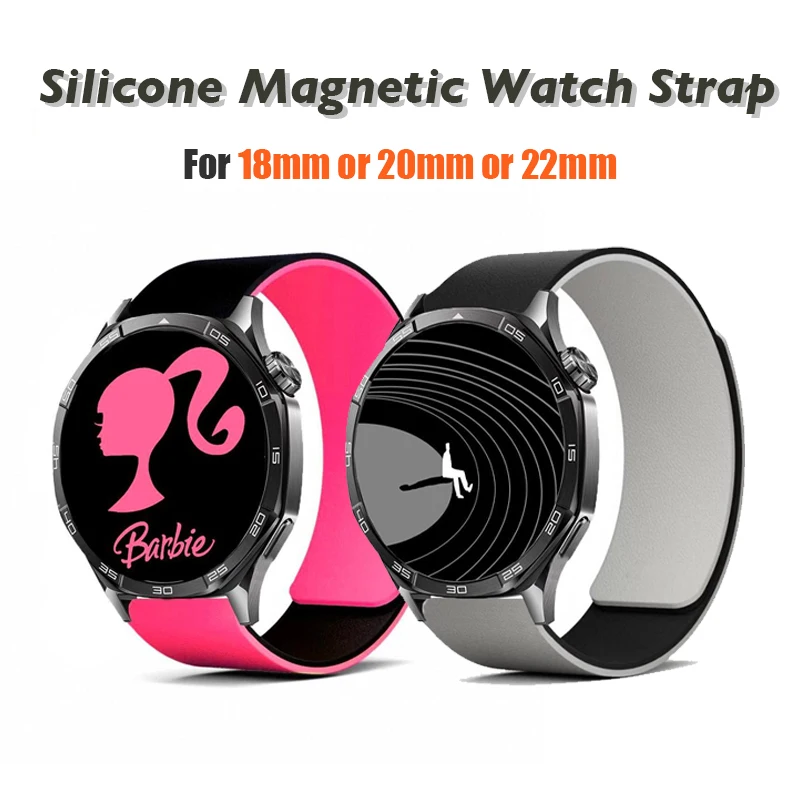 

Силиконовый магнитный ремешок для Huawei Watch GT6/5 GT6/5Pro GT3 46 мм 18 мм 20 мм 22 мм Спортивный ремешок для Samsung Galaxy Watch 7 6 5 4