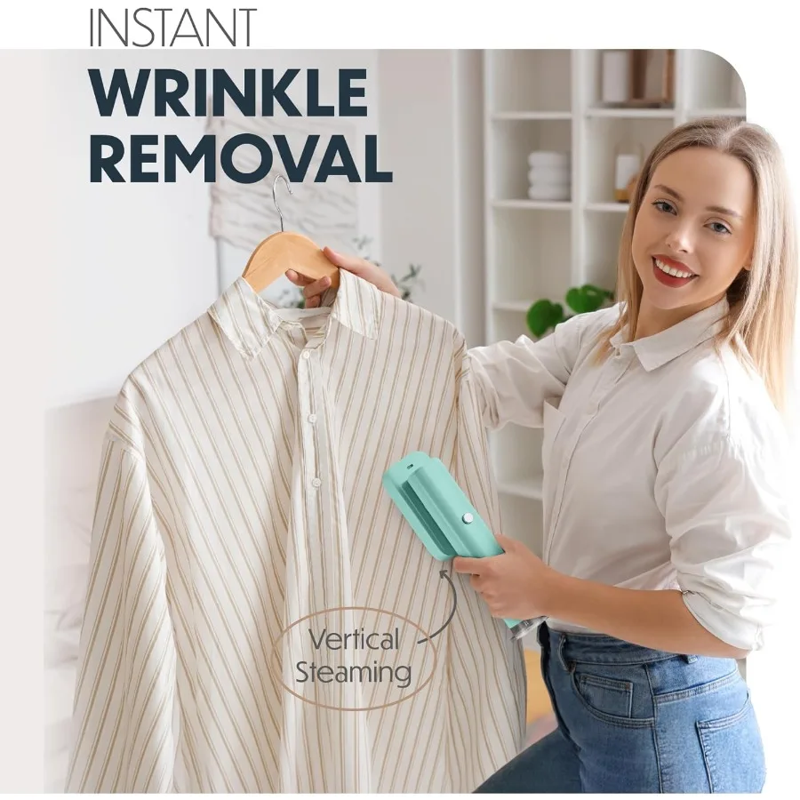 مكواة بخار محمولة للسفر في الملابس: مزيل تجاعيد قماش فعال مع قفاز مقاوم للحرارة 18 ثانية تسخين سريع 90 مل لون ماء #2