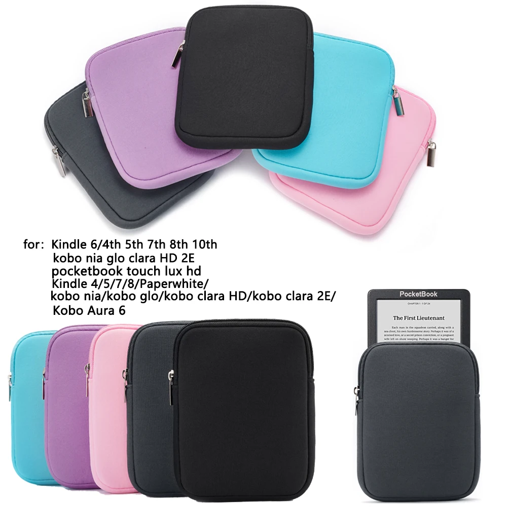 غطاء حماية لقارئ الأكياس الداخلية العالمية مقاس 6 بوصات للكتاب الإلكتروني مناسب لجهاز Kindle Paperwhite مقاس 6 بوصات/كتاب المقبس/kobo nia HD C