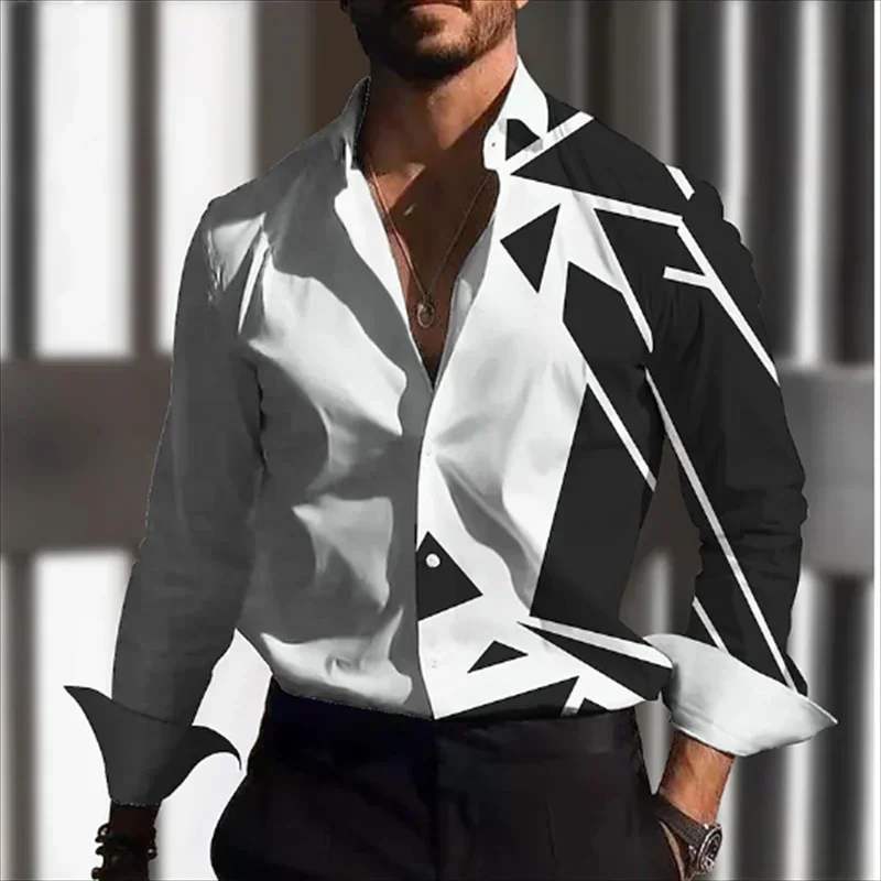 Harajuku Street Hip Hop Leapord Print Shirts For Men 2024 New Fashion Party T-shirt Womens Clothes Lapel Buttons Tops Clothing