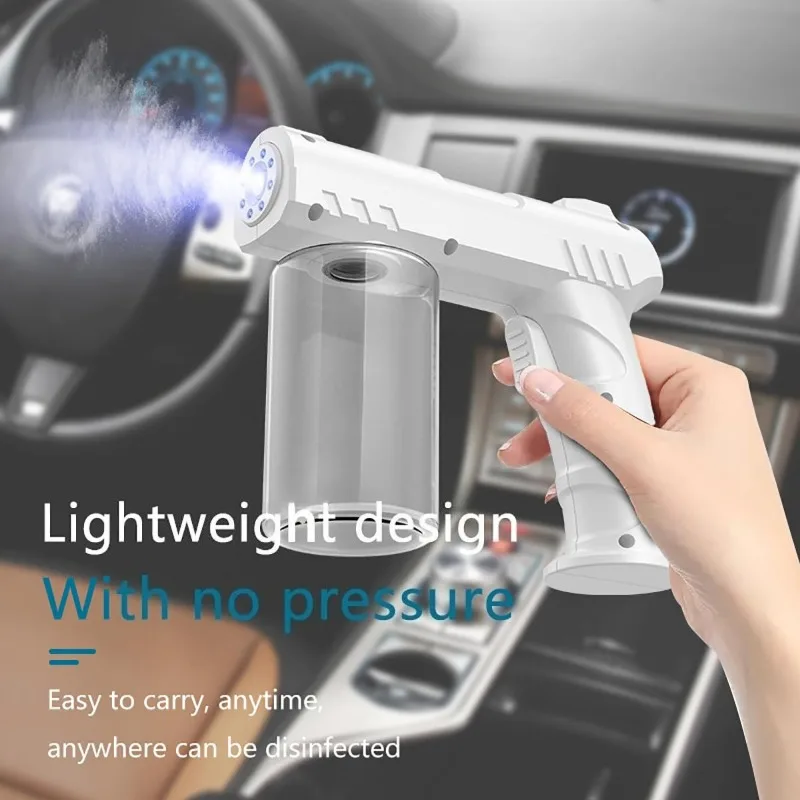 2026 Flash Sale Style 280ML Barber Sprayer Bottle Wireless Electric USB Nano Blue Light Steam Spray Gun Garden House