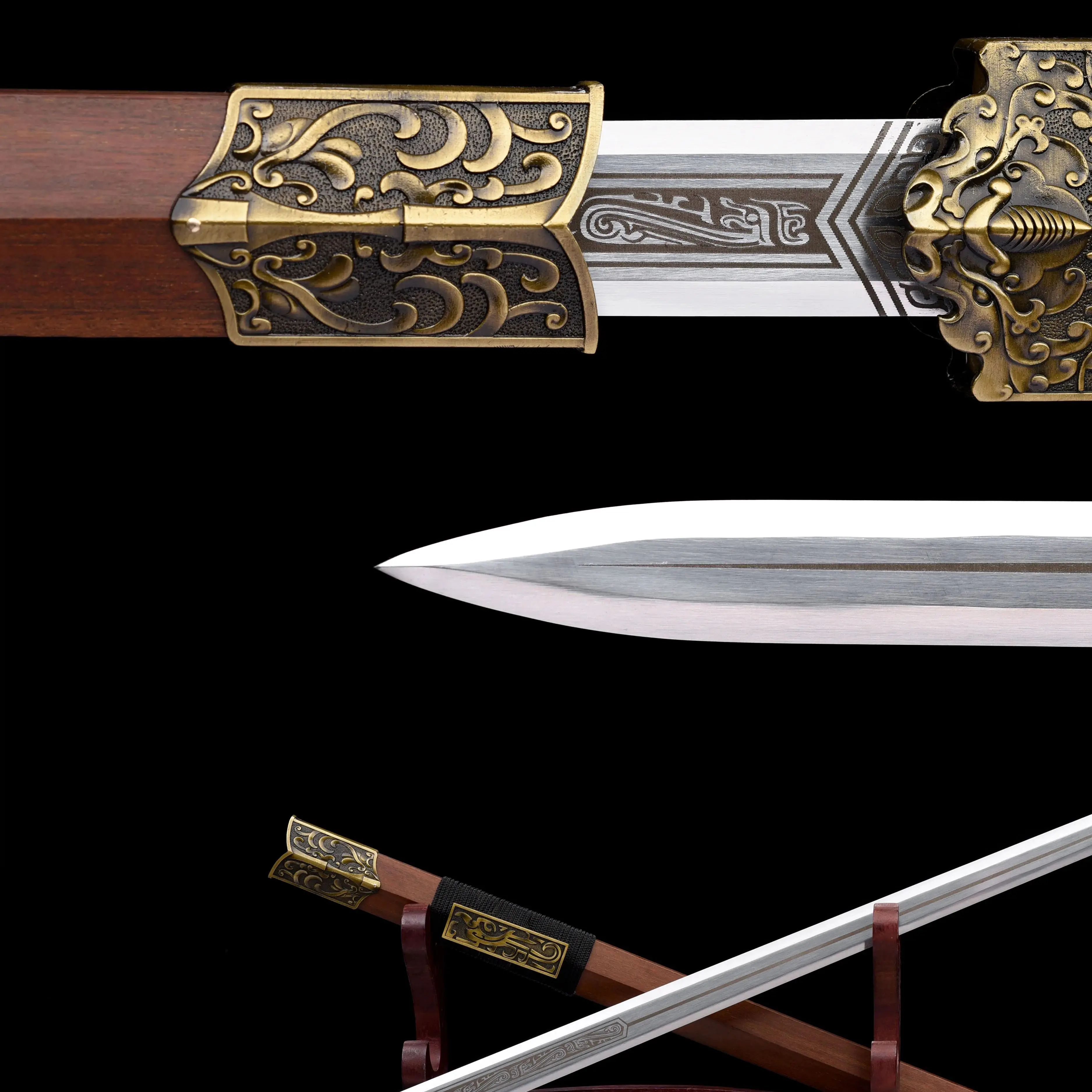 105cm medieval spring steel sharp Chinese samurai sword katana full tang Battle Preparation Combat weapons Knight training