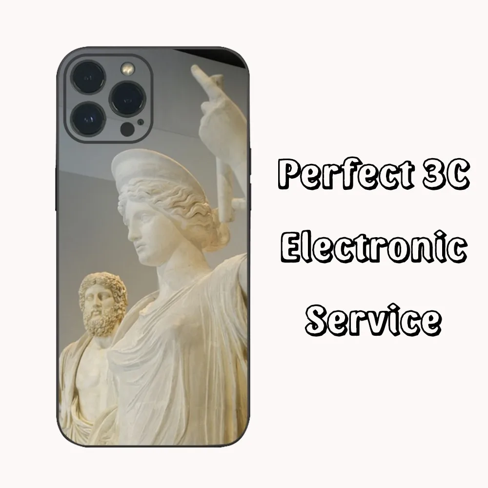 Greek God Statue Face Zeus  Phone Case  For iPhone16 15 14 13 12 Mini 11 Pro XS Max X XR SE5 6 7 8 Plus Soft Silicone Cover