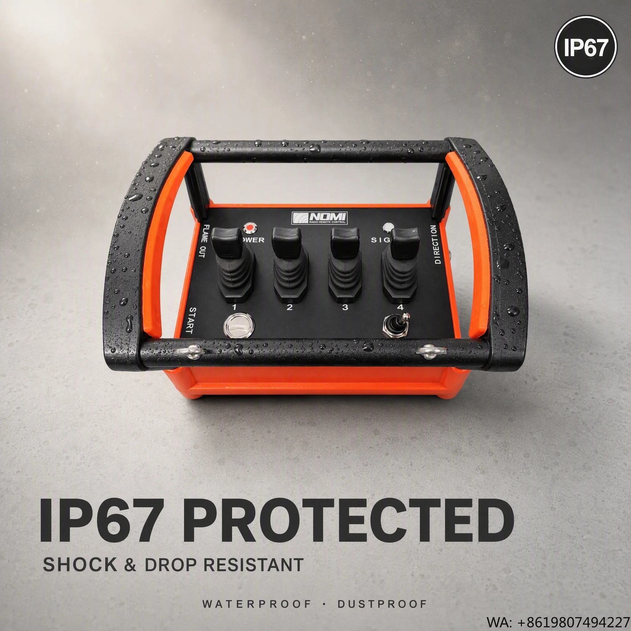 NOMI NMBZ001 4 Lever IP67 Waterproof 12V 24V Hydraulic Proportional Remote Control for Concrete Pump Mobile Crane Excavator PA66