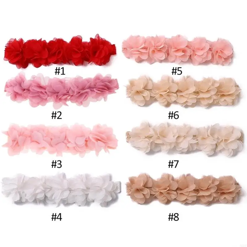 

J2FF Baby Flower Headwear Hairband Handmade Headdress DIY Hair Accessories for Children Newborn Toddlers