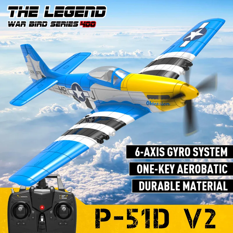 

American Mustang P-51d Electric Model Control Four-Channel Aerobatic Model Beginners Practice Remote Control Foam Aircraft.