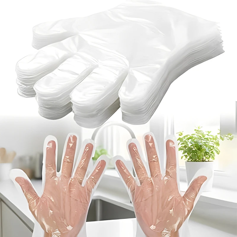 Transparent Plastic Disposable Gloves for Restaurant Kitchen BBQ Eco-Friendly Food Grade Glove DIY Cooking Tableware Handcovers