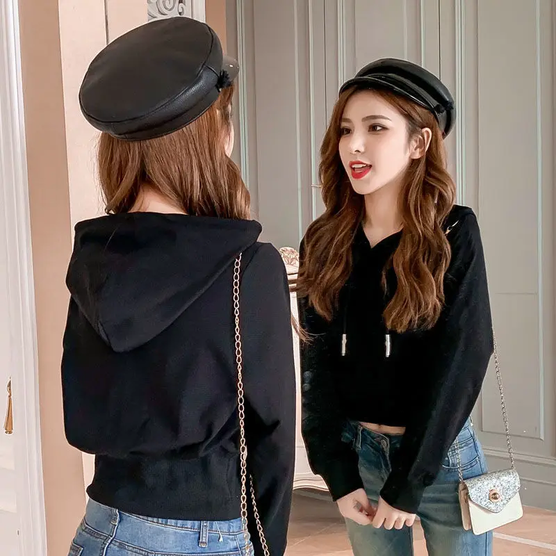 

Милые толстовки с капюшоном, женские топы, женские топы, трехмерная нашивка, стираная строчка, контрастный контрастный цвет, хаки, старый с напуском