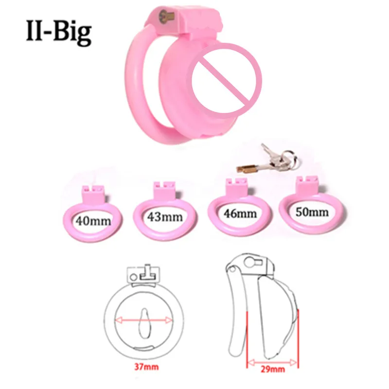 Pink pussy Lightweight Male Chastity cage Chastity Device With 4 Rings Sex toys for Couples