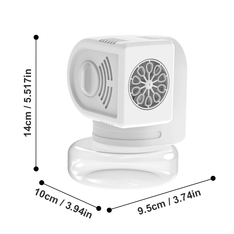 Mit 100 ml Blasenwasser 10-Loch-Blasenmaschine 90 °   Rotierender Kopf, Hochzeit im Freien, Kinderblasen-Party-Geschenk