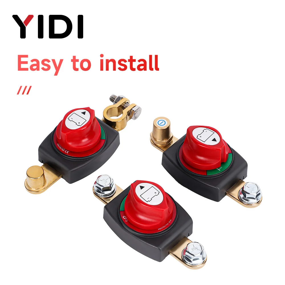 Top Side Post Master Battery Power Kill Switch 12V 300A Selector Disconnect Isolator Main Switch On Off Car RV Yacht Boat Marine
