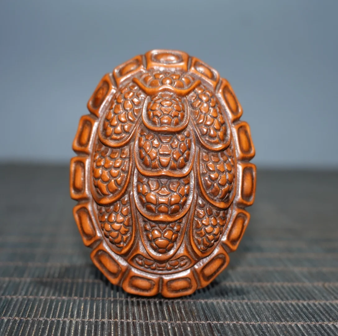 Chinese natural boxwood wood carving exquisite carving rich Jia one desk decoration home ornaments