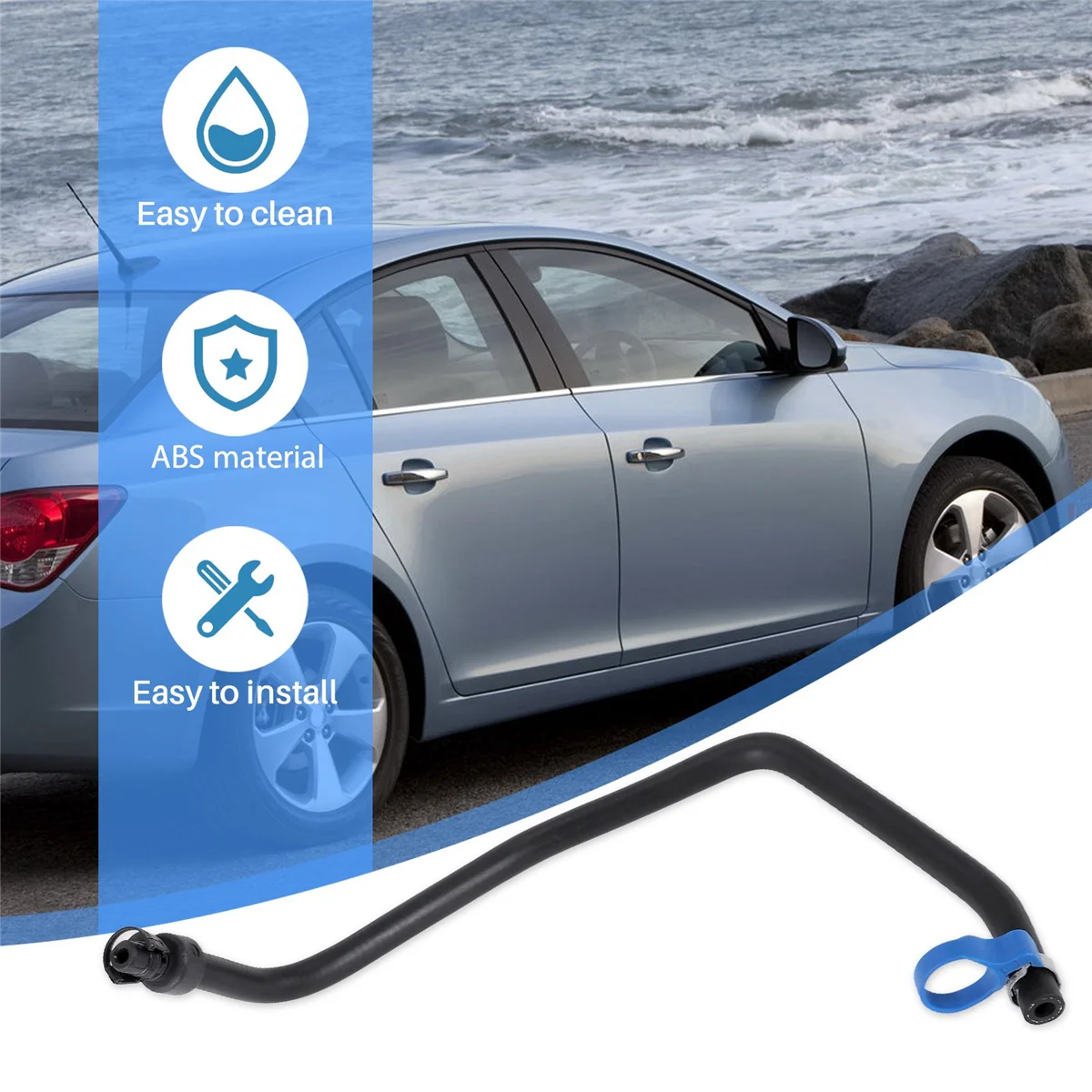 أنيق لسيارة تشيفي كروز 11-16 1.4 لتر خرطوم تجاوز المبرد من المخرج إلى الخزان 13251447 #6