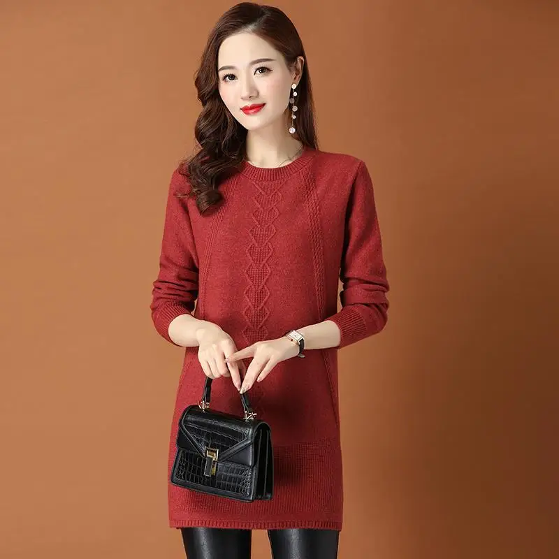 Fashion Loose O-Neck All-match Knitted Folds Sweaters Women\'s Clothing 2023 Autumn Winter Loose Commuter Pullovers Casual Tops