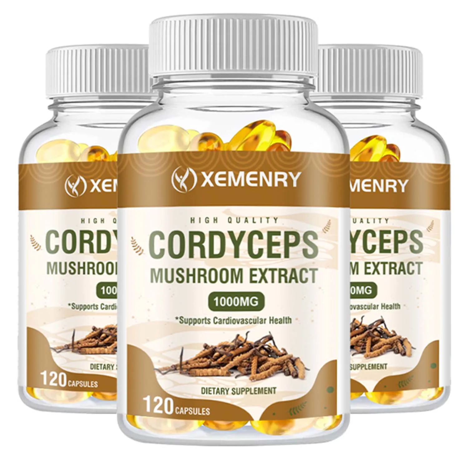 

Cordyceps Capsules 1000mg - Enhances Natural Energy, Improves Endurance, Immunity, Supports Cardiovascular Health, Antioxidant